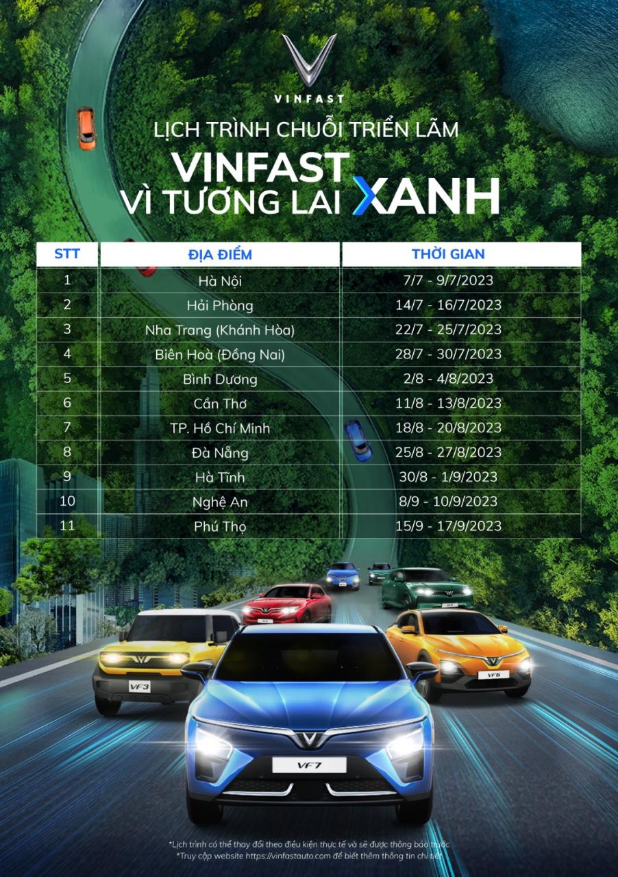 Sau sự kiện tại Hà Nội, triển lãm “VinFast - Vì tương lai xanh” sẽ diễn ra tại 10 tỉnh, thành phố khác trên cả nước.